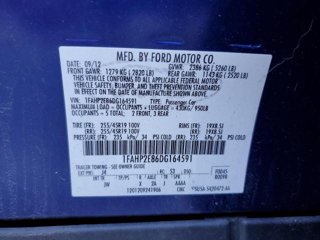 Photo 9 VIN: 1FAHP2E86DG164591 - FORD TAURUS SEL 