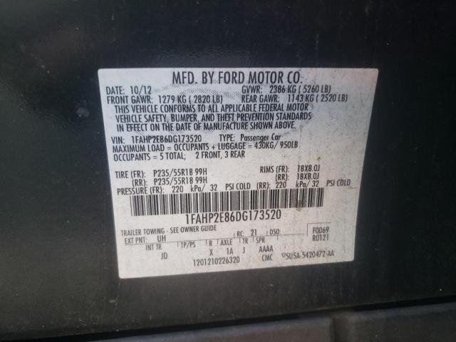 Photo 9 VIN: 1FAHP2E86DG173520 - FORD TAURUS SEL 