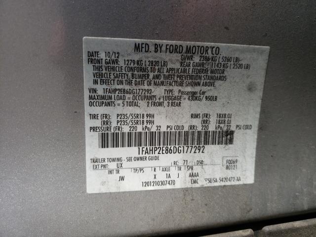 Photo 9 VIN: 1FAHP2E86DG177292 - FORD TAURUS SEL 