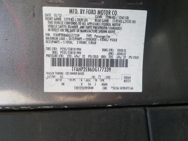 Photo 9 VIN: 1FAHP2E86DG177339 - FORD TAURUS SEL 