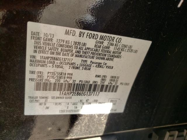 Photo 9 VIN: 1FAHP2E86EG137117 - FORD TAURUS SEL 