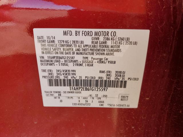 Photo 12 VIN: 1FAHP2E86FG125597 - FORD TAURUS 