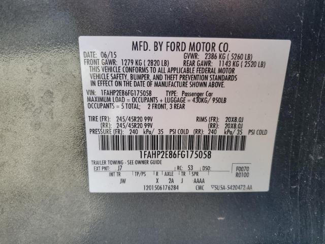 Photo 11 VIN: 1FAHP2E86FG175058 - FORD TAURUS 