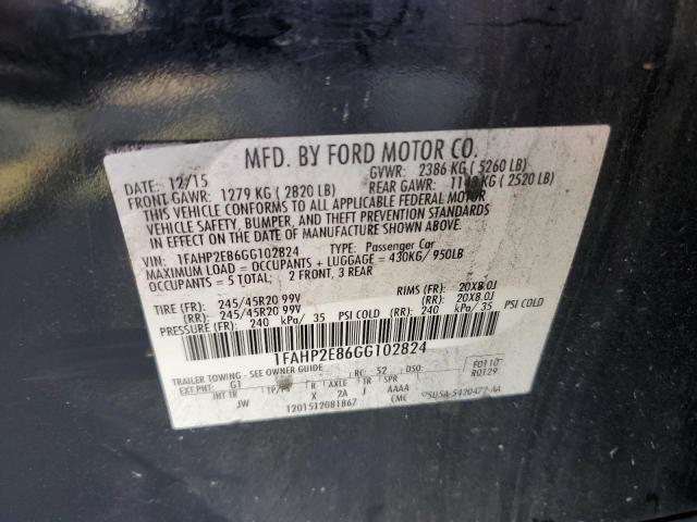 Photo 11 VIN: 1FAHP2E86GG102824 - FORD TAURUS SEL 