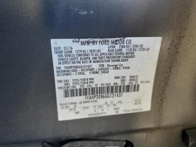 Photo 11 VIN: 1FAHP2E86GG121437 - FORD TAURUS 