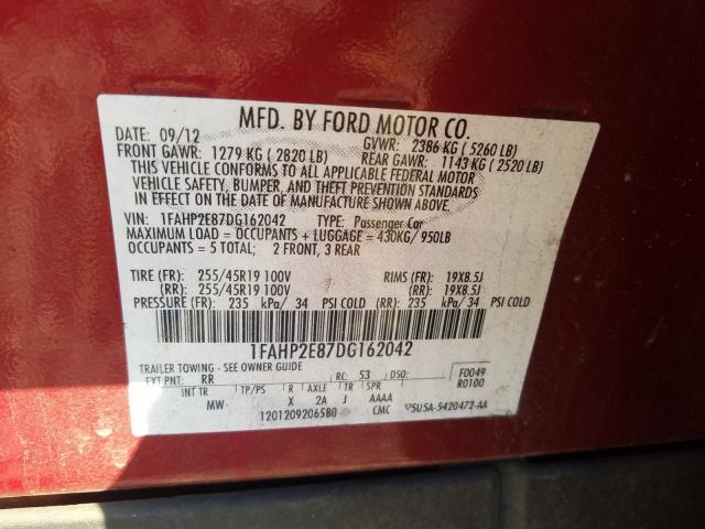 Photo 9 VIN: 1FAHP2E87DG162042 - FORD TAURUS 