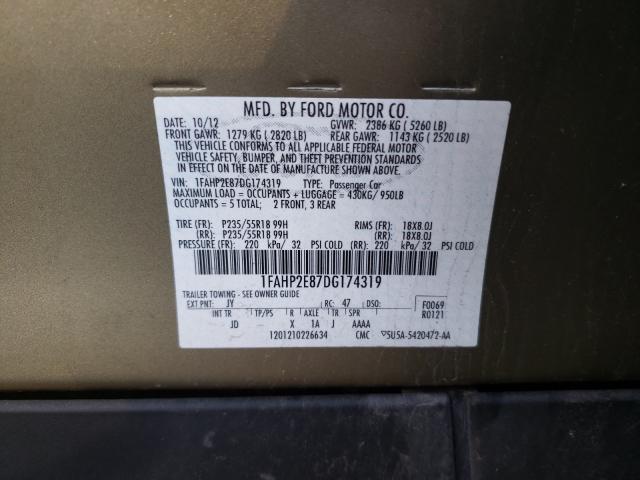 Photo 9 VIN: 1FAHP2E87DG174319 - FORD TAURUS SEL 