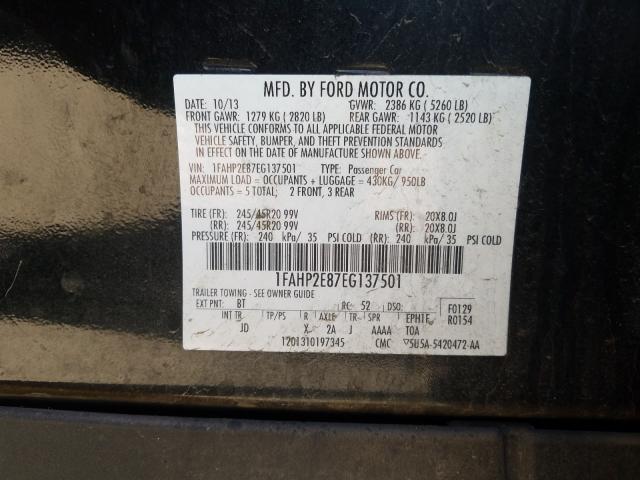 Photo 9 VIN: 1FAHP2E87EG137501 - FORD TAURUS SEL 