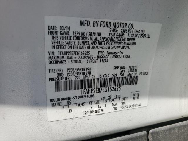 Photo 11 VIN: 1FAHP2E87EG162625 - FORD TAURUS SEL 