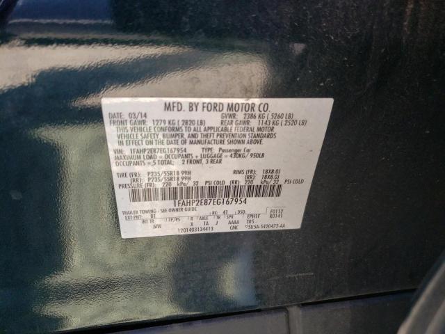 Photo 9 VIN: 1FAHP2E87EG167954 - FORD TAURUS SEL 