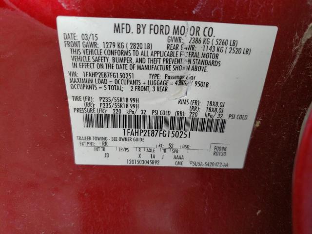 Photo 11 VIN: 1FAHP2E87FG150251 - FORD TAURUS 