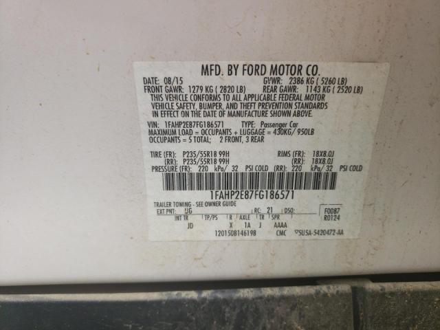 Photo 11 VIN: 1FAHP2E87FG186571 - FORD TAURUS SEL 