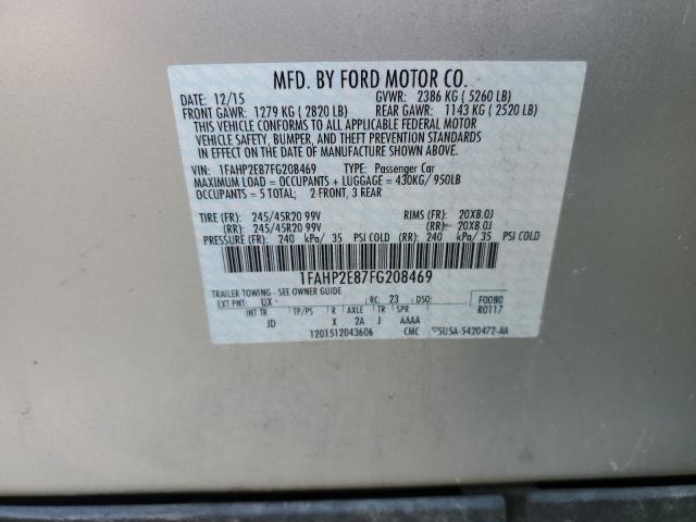 Photo 9 VIN: 1FAHP2E87FG208469 - FORD TAURUS SEL 