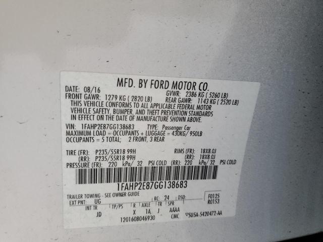 Photo 11 VIN: 1FAHP2E87GG138683 - FORD TAURUS 