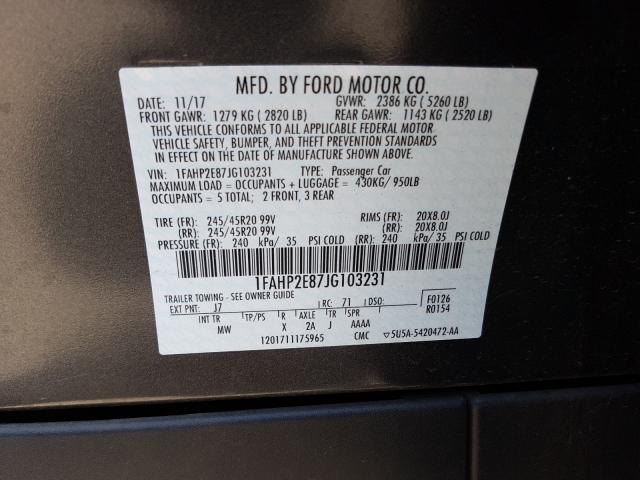 Photo 9 VIN: 1FAHP2E87JG103231 - FORD TAURUS 