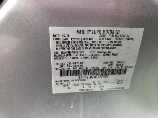 Photo 12 VIN: 1FAHP2E87JG127593 - FORD TAURUS SEL 