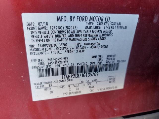 Photo 12 VIN: 1FAHP2E87JG135709 - FORD TAURUS 