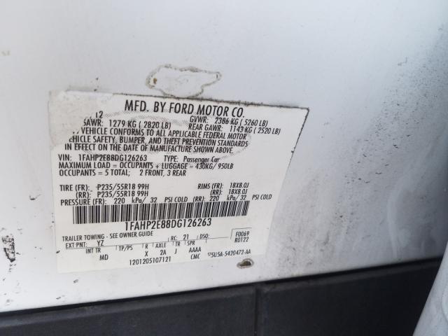 Photo 9 VIN: 1FAHP2E88DG126263 - FORD TAURUS SEL 