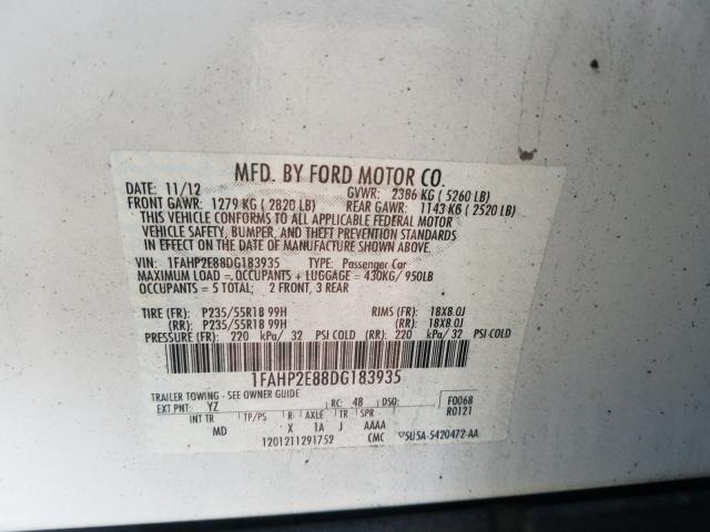 Photo 9 VIN: 1FAHP2E88DG183935 - FORD TAURUS SEL 