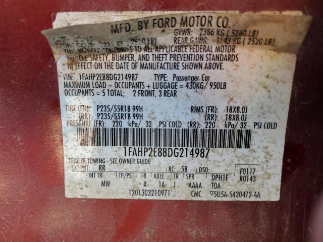 Photo 11 VIN: 1FAHP2E88DG214987 - FORD TAURUS 