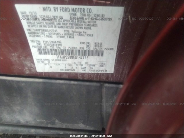 Photo 8 VIN: 1FAHP2E88EG147745 - FORD TAURUS 