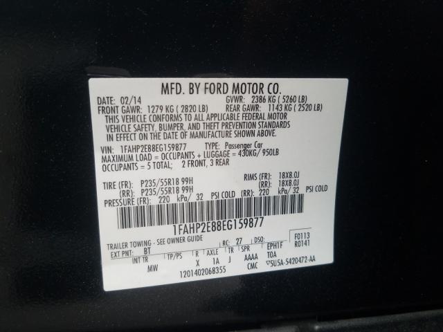 Photo 9 VIN: 1FAHP2E88EG159877 - FORD TAURUS SEL 