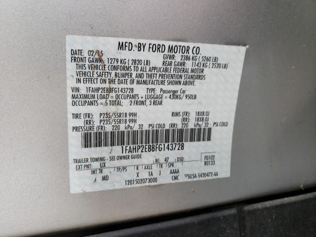 Photo 9 VIN: 1FAHP2E88FG143728 - FORD TAURUS SEL 