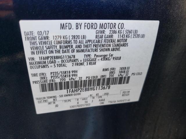 Photo 9 VIN: 1FAHP2E88HG113678 - FORD TAURUS SEL 