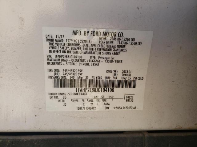 Photo 9 VIN: 1FAHP2E88JG104100 - FORD TAURUS SEL 