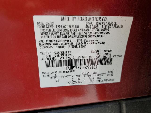 Photo 11 VIN: 1FAHP2E89DG229465 - FORD TAURUS SEL 