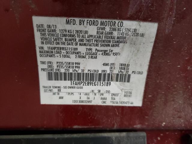 Photo 11 VIN: 1FAHP2E89EG115189 - FORD TAURUS SEL 