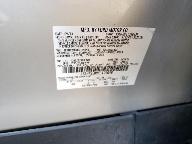 Photo 9 VIN: 1FAHP2E89EG129058 - FORD TAURUS SEL 