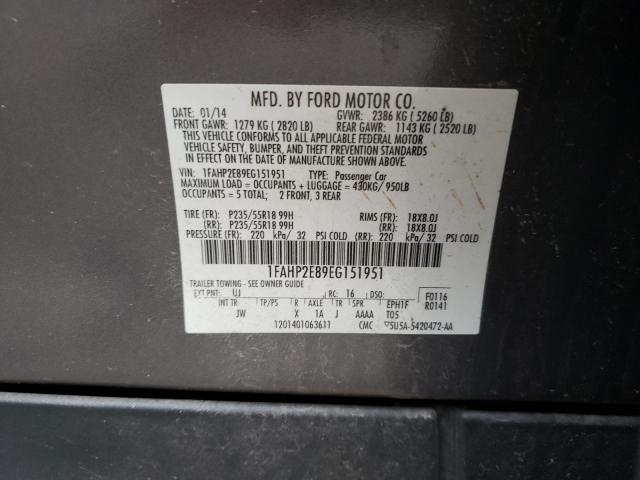 Photo 9 VIN: 1FAHP2E89EG151951 - FORD TAURUS 