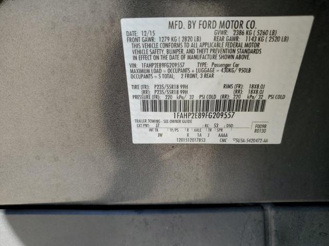 Photo 11 VIN: 1FAHP2E89FG209557 - FORD TAURUS SEL 