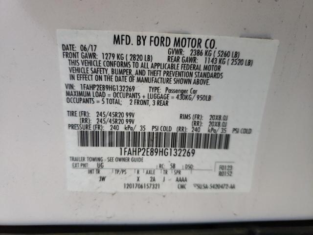 Photo 9 VIN: 1FAHP2E89HG132269 - FORD TAURUS SEL 