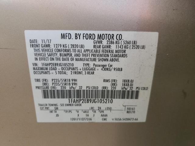 Photo 11 VIN: 1FAHP2E89JG105210 - FORD TAURUS SEL 