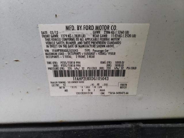 Photo 11 VIN: 1FAHP2E8XDG105043 - FORD TAURUS SEL 