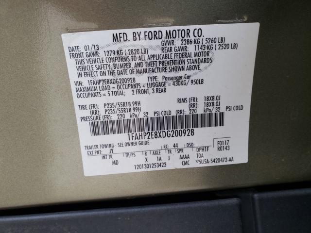 Photo 9 VIN: 1FAHP2E8XDG200928 - FORD TAURUS SEL 