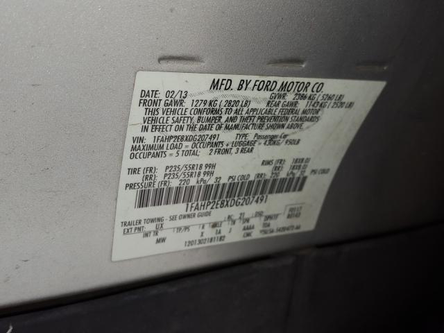 Photo 9 VIN: 1FAHP2E8XDG207491 - FORD TAURUS SEL 