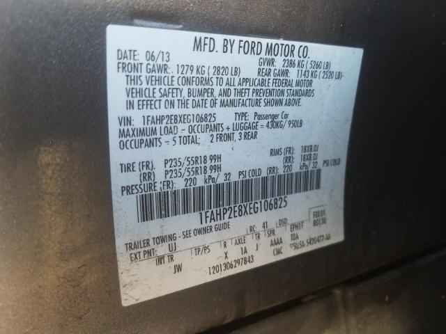 Photo 9 VIN: 1FAHP2E8XEG106825 - FORD TAURUS SEL 