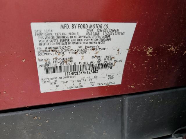 Photo 9 VIN: 1FAHP2E8XFG127403 - FORD TAURUS SEL 