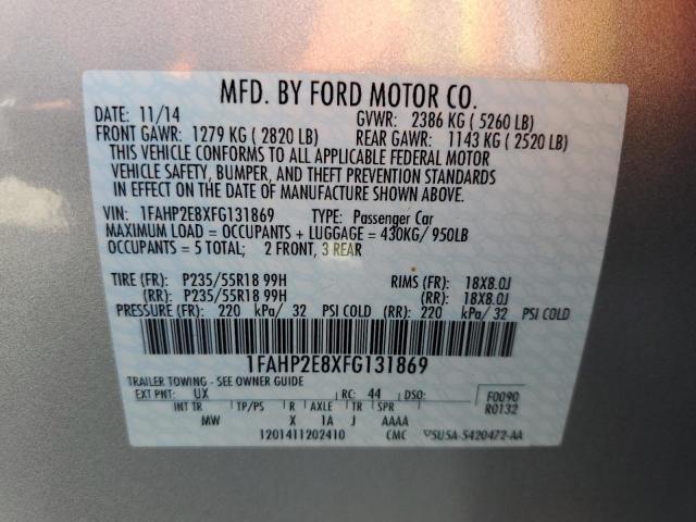 Photo 12 VIN: 1FAHP2E8XFG131869 - FORD TAURUS SEL 