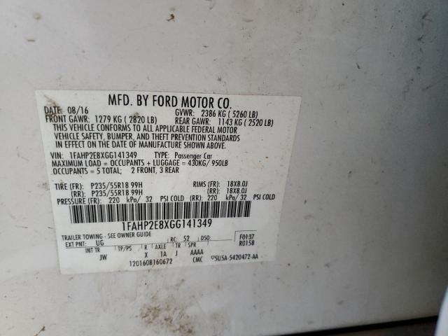 Photo 12 VIN: 1FAHP2E8XGG141349 - FORD TAURUS SEL 