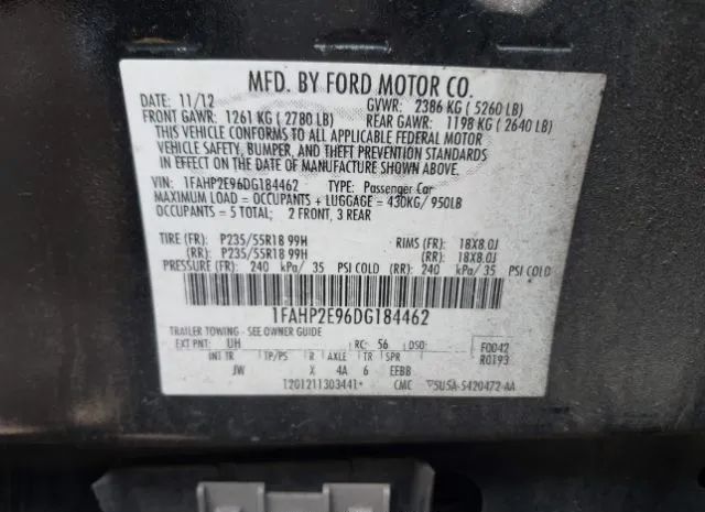 Photo 8 VIN: 1FAHP2E96DG184462 - FORD TAURUS 