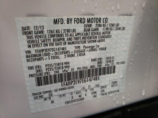 Photo 9 VIN: 1FAHP2E97EG147485 - FORD TAURUS SEL 