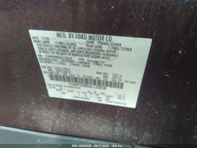 Photo 8 VIN: 1FAHP2EW0AG132858 - FORD TAURUS 