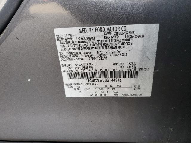 Photo 11 VIN: 1FAHP2EW0BG144946 - FORD TAURUS SEL 