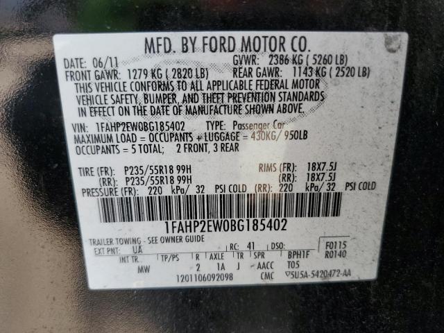 Photo 9 VIN: 1FAHP2EW0BG185402 - FORD TAURUS SEL 