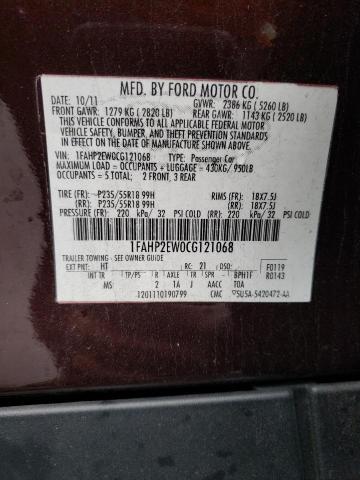 Photo 12 VIN: 1FAHP2EW0CG121068 - FORD TAURUS 