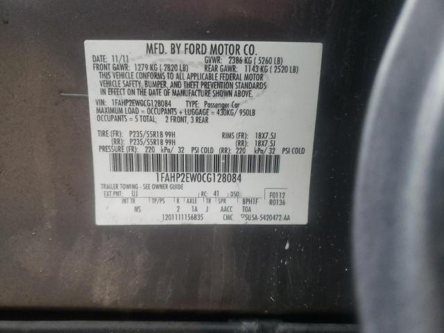 Photo 11 VIN: 1FAHP2EW0CG128084 - FORD TAURUS SEL 